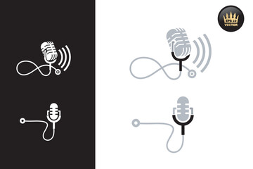 medical podcast logo vector template