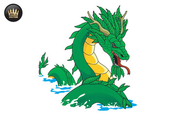 Cannabis Dragon illustration vector template