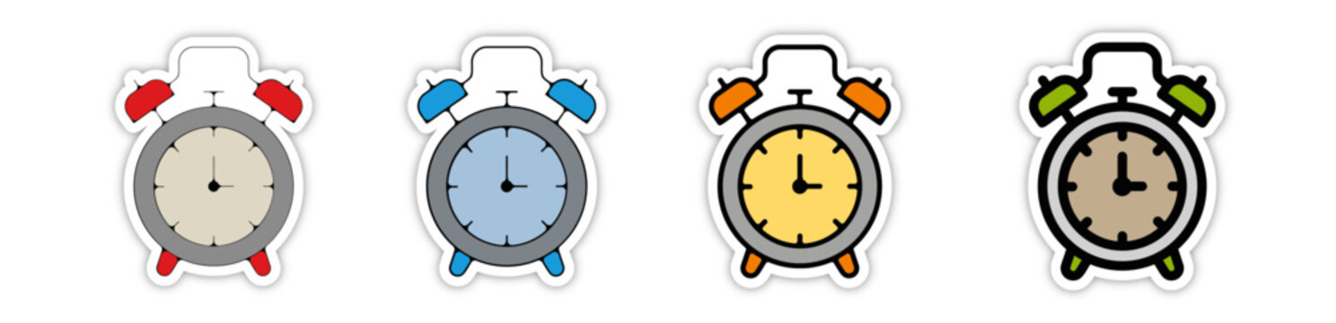 picto logo icones et symbole trace couleur horloge reveil pendule alarme relief