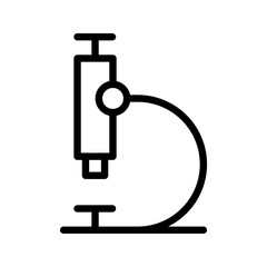 Microscope icon in line. Lab microscope icon. Laboratory tool in png. Outline microscope icon.