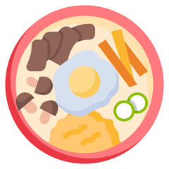 BIBIMBAP flat icon,linear,outline,graphic,illustration