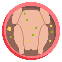 CHICKEN SOUP flat icon,linear,outline,graphic,illustration