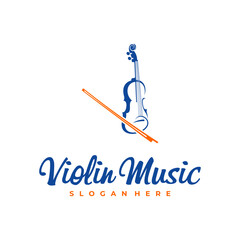 Violin logo design Template. Creative Violin logo vector illustration.