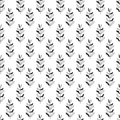 Seamless vector pattern of plants, flowers.