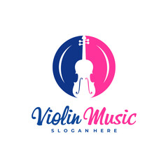 Violin logo design Template. Creative Violin logo vector illustration.