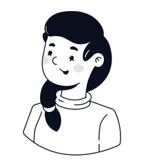 young woman doodle icon