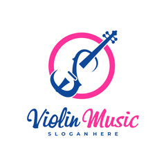 Violin logo design Template. Creative Violin logo vector illustration.