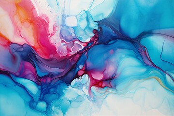 Abstract fluid art painting with alcohol ink