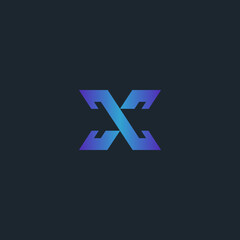 X LOGO, ELEGANT X LOGO DESIGN ISOLATED ON DARK BACKGROUND