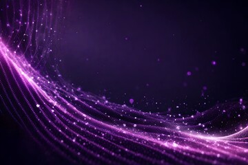 Fototapeta na wymiar Mesmerizing digital abstract background, a sea of purple particles undulates in a graceful, rhythmic wave.