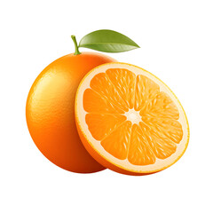 orange isolated on transparent or white background 
