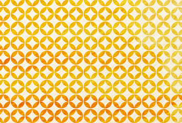 水彩 和柄 和紙背景　七宝繋ぎ・オレンジ	
