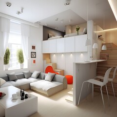 Modern small apartment interior design