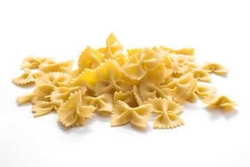 Raw farfalle pasta isolated on white background. - Powered by Adobe