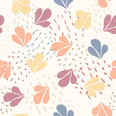 Floral colorful pattern. Abstract leaf background template for textiles, textures, covers, banners, fabric, clothing, packaging and creative ideas