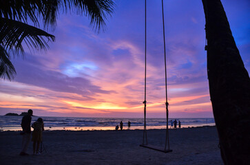 Sunset beach at KOH CHANG, TRAT PROVINCE, THAILAND.