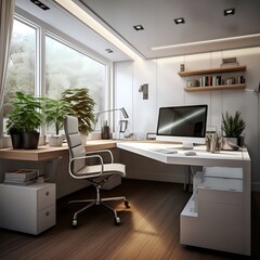 Small modern workspace interior design