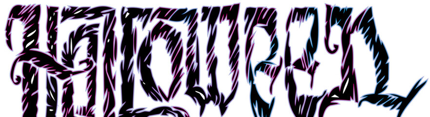 halloween distressed calligraphic logo headline

