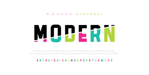 Modern urban alphabet fonts. Typography sport, technology, fashion, digital, future creative logo font. vector illustration