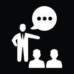 Conference icon vector black background
