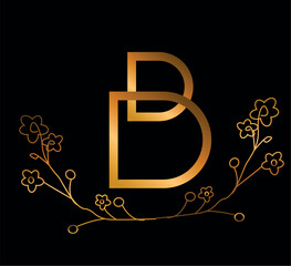  B logo , golden color logo