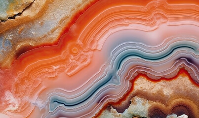 A close up of a rock. Red mineral stone surface. For banner, postcard, book illustration. Created with generative AI tools - obrazy, fototapety, plakaty