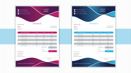 vector abstract modern business invoice design template