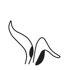 Outline Draw Rabbit Ears