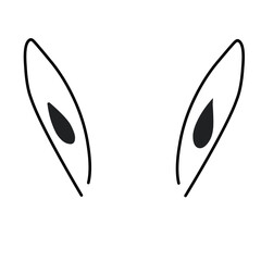 Outline Draw Rabbit Ears