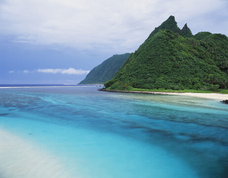 A River Channel Running Through Ofu Island; Ofu Island, American Samoa