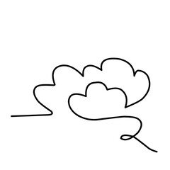 Continuous Line Drawing of clouds