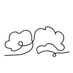 Continuous Line Drawing of clouds