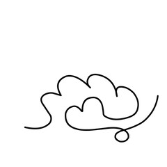 Continuous Line Drawing of clouds