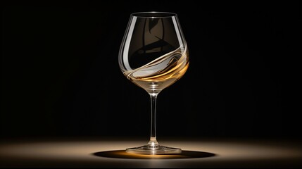 an exquisite, AI-generated portrait of a wine glass capturing the essence of a chardonnay's delicate pour