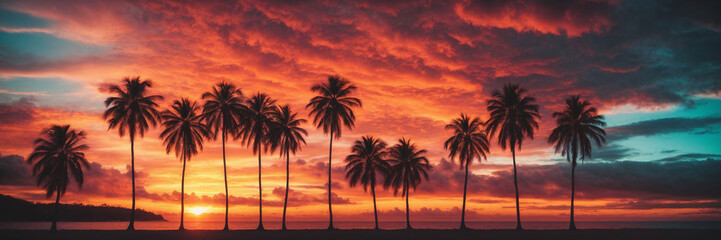 Fototapeta na wymiar Beatiful sky with surreal sunset