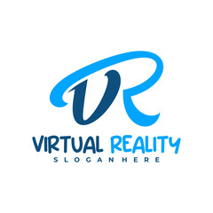 Fototapeta premium VR logo design Template. Creative VR logo vector illustration.