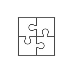 Puzzle or cooperation line icon