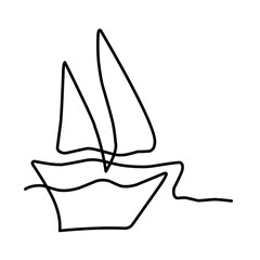One Line Sailboat Drawing 