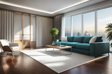 Fototapeta premium modern living room with furniture