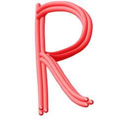 Red Uppercase Alphabet - R