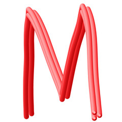Red Uppercase Alphabet - M