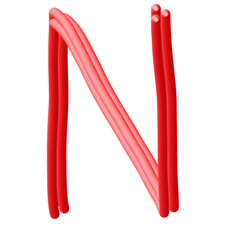 Red Uppercase Alphabet - N