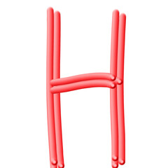 Red Uppercase Alphabet - H
