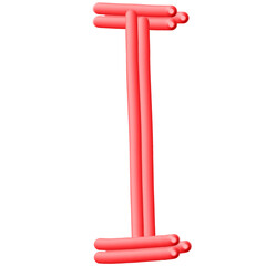 Red Uppercase Alphabet - I
