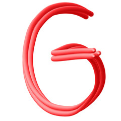 Red Uppercase Alphabet - G