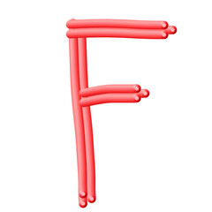 Red Uppercase Alphabet - F