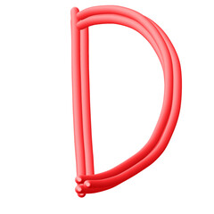 Red Uppercase Alphabet - D