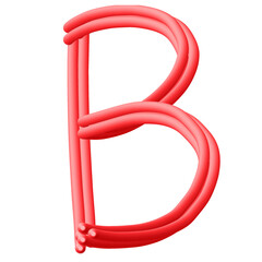 Red Uppercase Alphabet - B