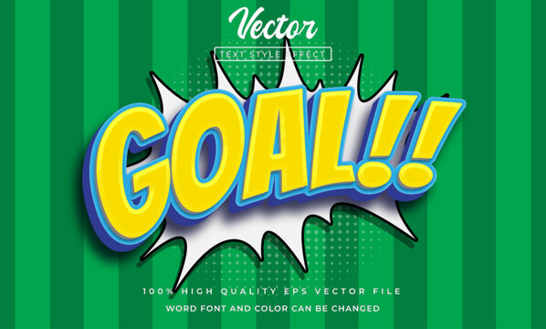vector goal 3d style text effect