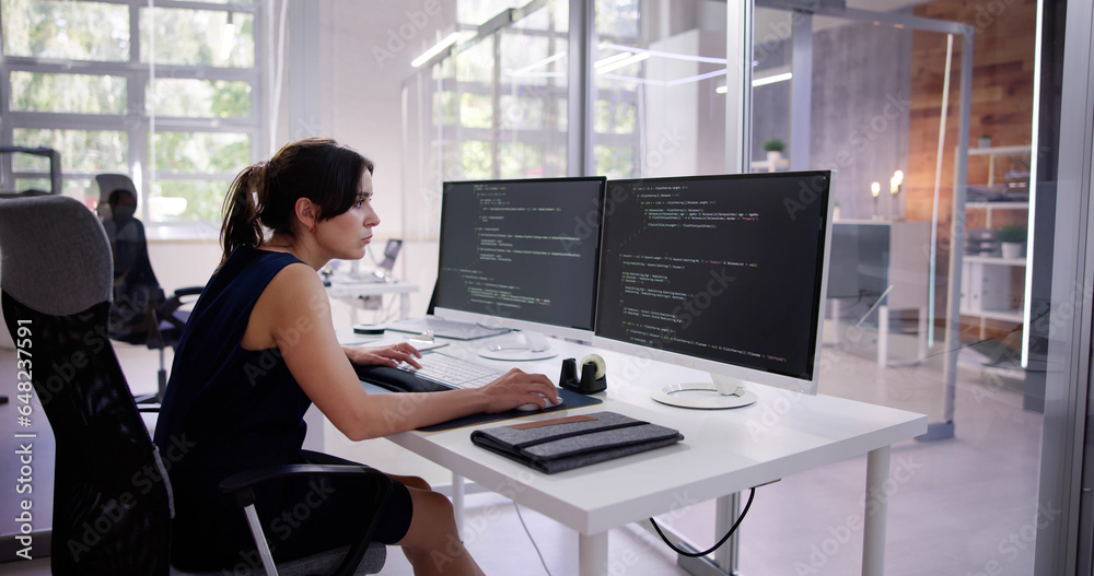 Aufkleber Software Programmer Or Coder Woman